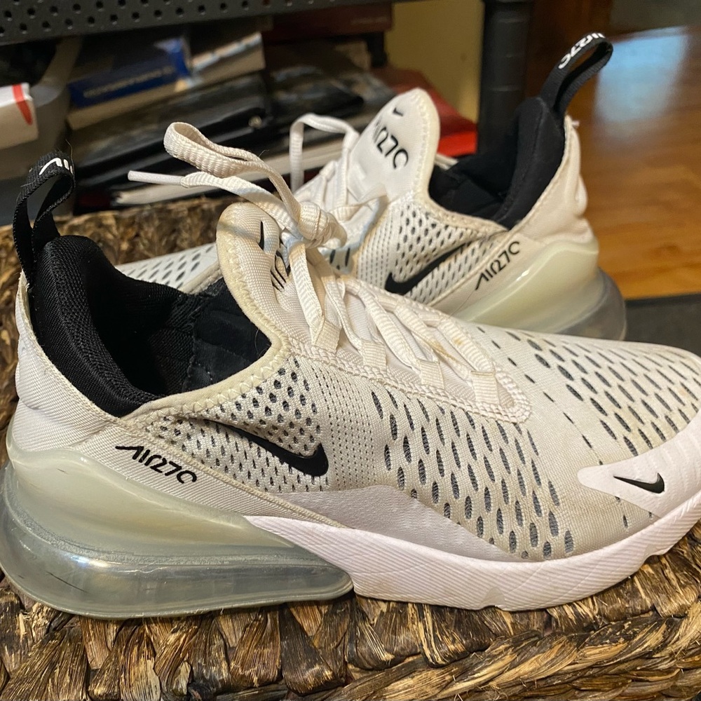 Nike Air Max 270 White Black Sneakers - worn twice